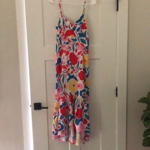 FLORAL HIGH LOW MIDI DRESS